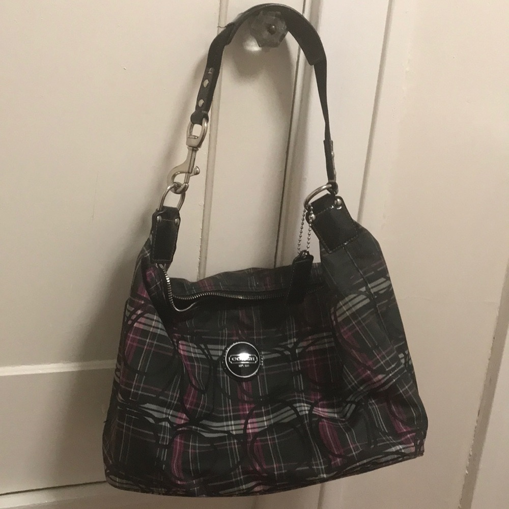 Coach Plaid Patterned Shoulder Bag - Picture 3 of 4